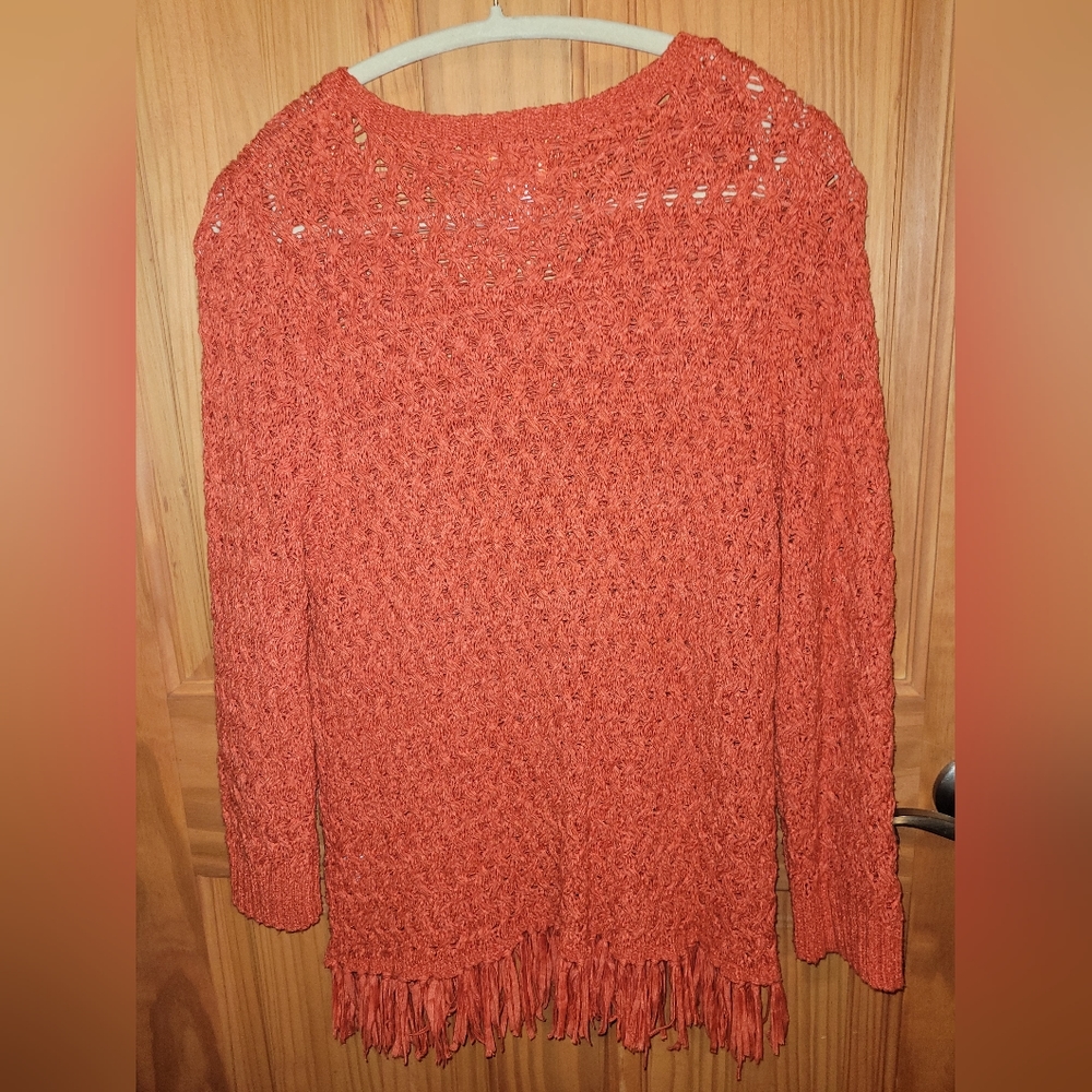 Euc Ruby Rd Open Weave Sweater Size Xl - image 2